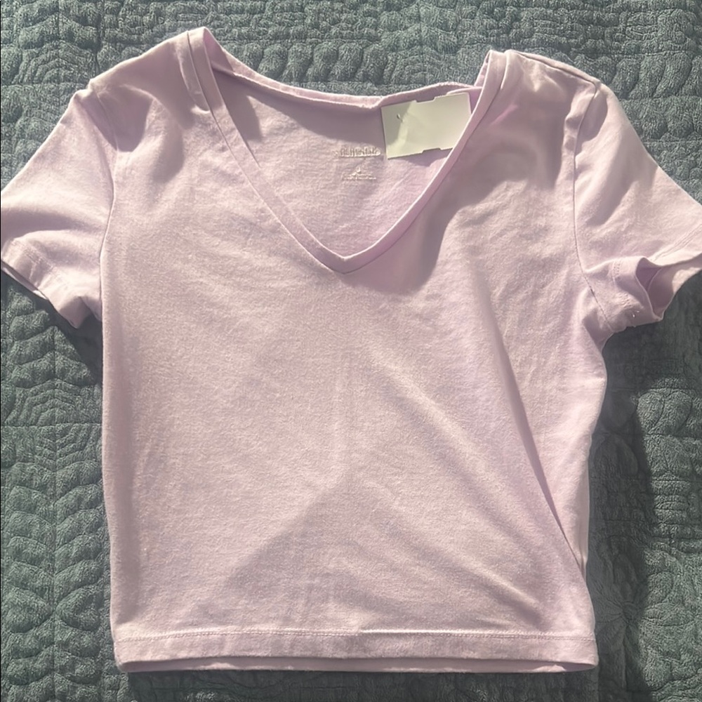 Wild Fable Purple Fitted Crop T-Shirt